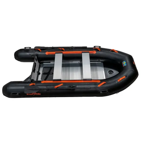 Greatwhite gummibåt med uppblåsbar V-köl. svarta tuber och aluminiumdurk