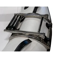 Utfällbar badstege 3-steg inkl. 4st PVC fästen - För gummibåtar & ribbåtar