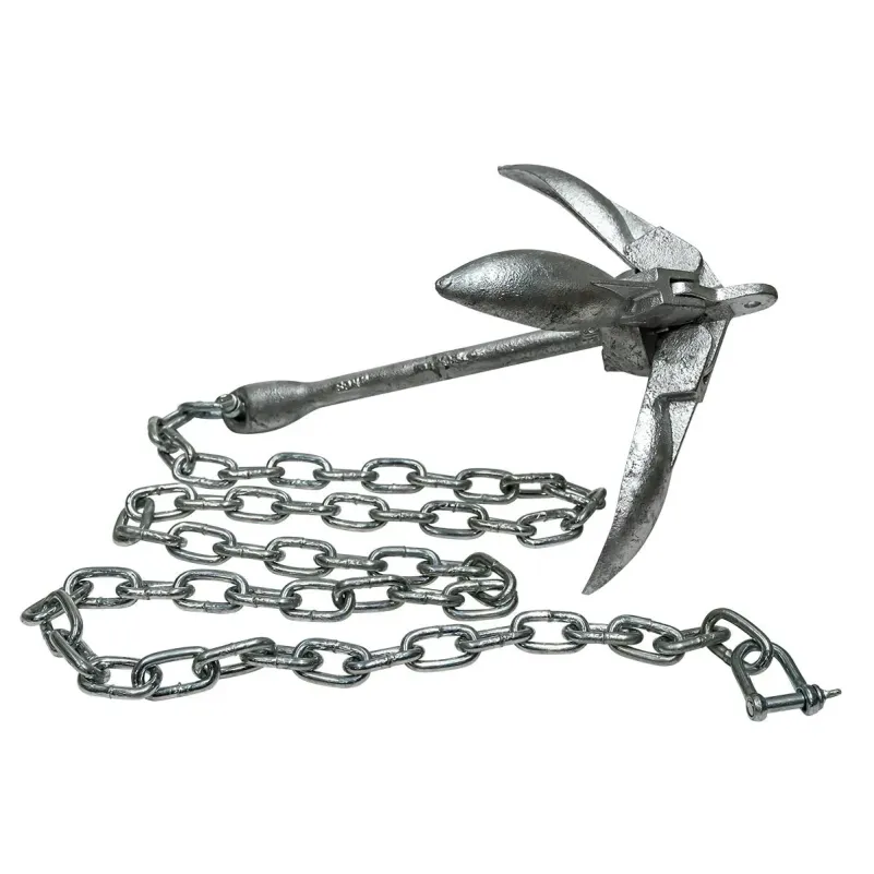 Ankarpaket 4Kg galvaniserat ankare, 2st schackel, 2m kätting och 50m Lina