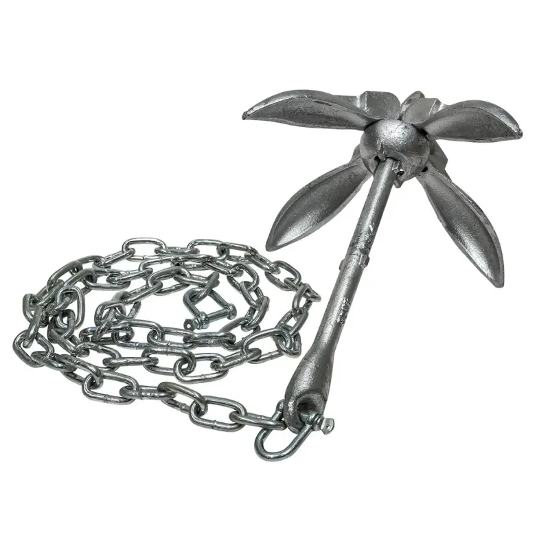 Ankarpaket 4Kg galvaniserat ankare, 2st schackel, 2m kätting och 50m Lina