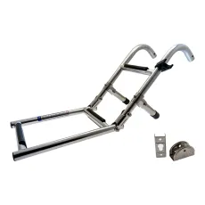 Fällbar rostfri badstege med 3-steg. Längd 600 mm utfälld.