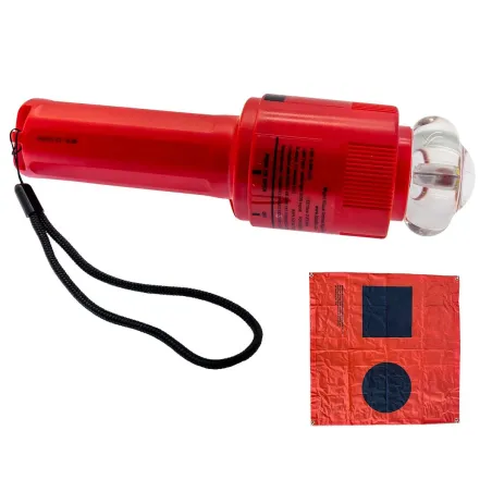 S.O.S batteridriven nödlampa inkl. signalflagga