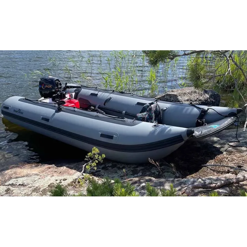 Gummibåt CAT390 uppblåsbar katamaran med öppen för - Greatwhite