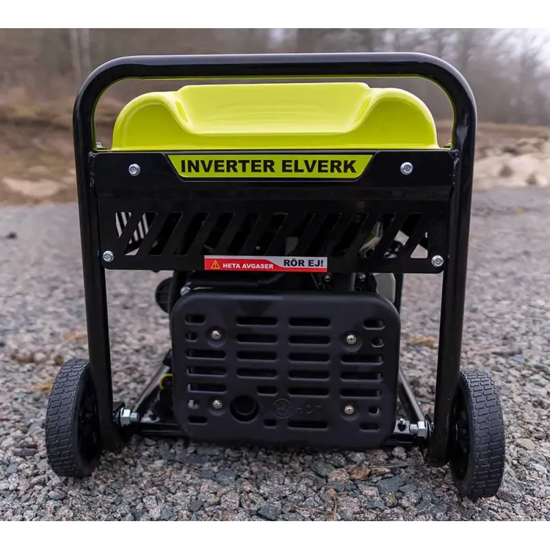 Kraftfullt Elverk 5000W, ren sinusvåg, 43Kg, 9h driftstid