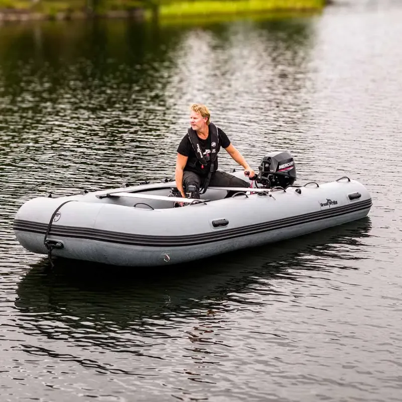 Gummibåt VIB430 uppblåsbar V-köl, aluminiumdurk, Max 20HK