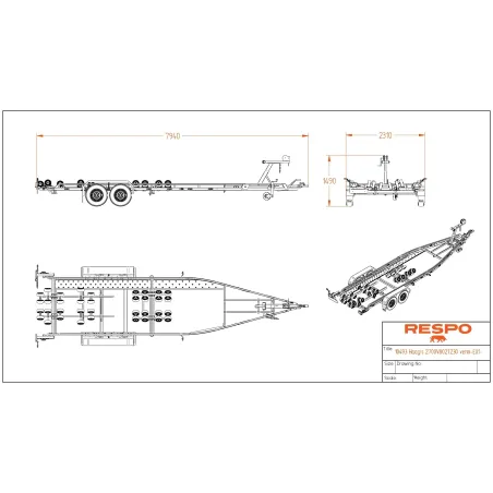 Respo Multiroller 2700kg, 80 Km/h båttrailer, båtar upp till 7.7m Respo Multiroller 2700kg, 80 Km/h båttrailer, båtar upp till 7.7m