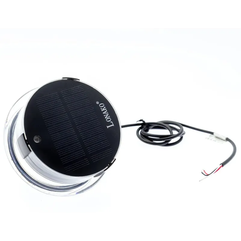 LED lanterna med Solpanel, inbyggt batteri, 360° vitt, 112.5° rött resp. grönt