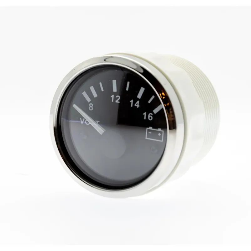 Rund Voltmeter svart tavla, bakgrundsbelyst, inbyggnad