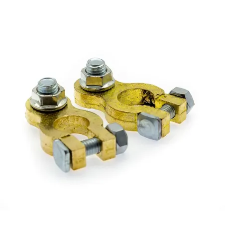 Batterikabelskor zink & bronsplätterade, 1 positiv, 1 negativ Batterikabelskor zink & bronsplätterade, 1 positiv, 1 negativ