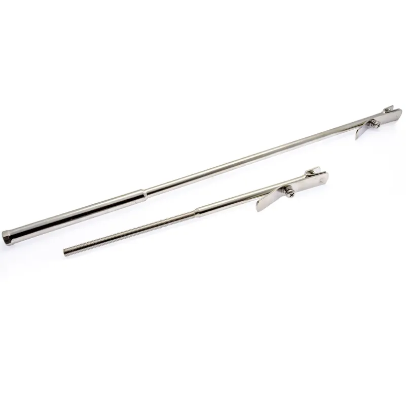 Justerbara Stag 77-122cm inkl. L-fästen, Rostfritt