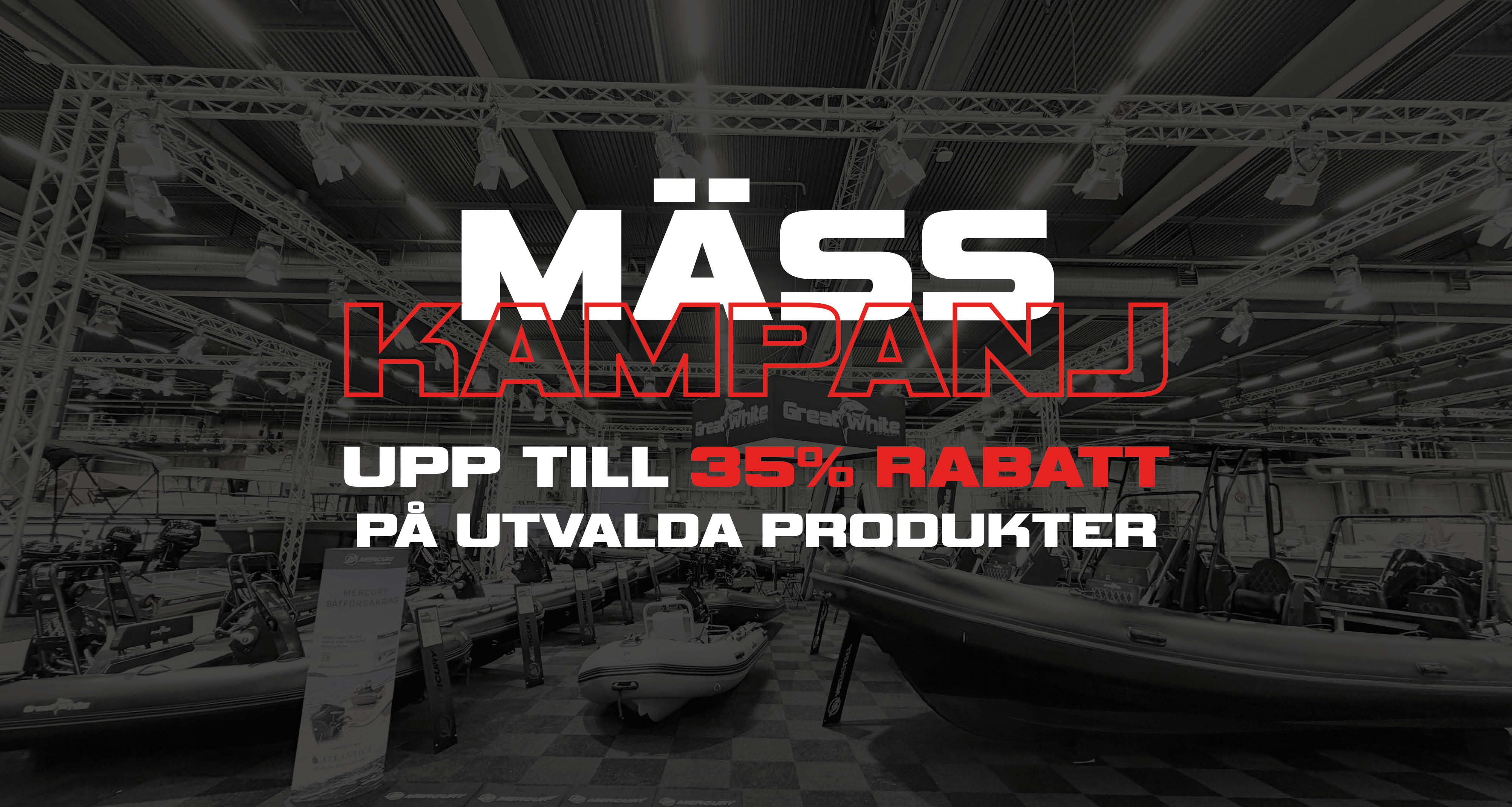 Greatwhite aluminiumrib DLX640 med Mercury 150HK