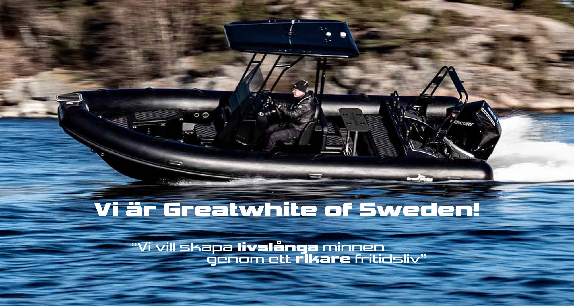 Greatwhite aluminiumrib DLX640 med Mercury 150HK